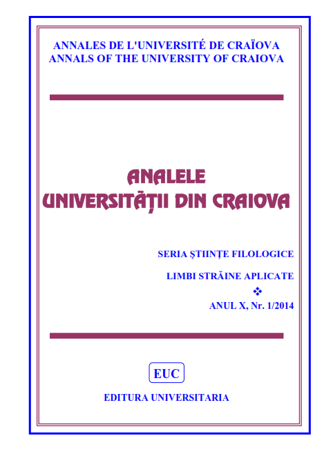 Coperta 2014 - Analele Universitatii din Craiova, Seria Ştiinţe Filologice, Limbi străine aplicate, Anul X, Nr.1